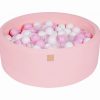 MeowBaby® Suchý bazén s loptičkami 200 ks okrúhly, Púdrovo ružový