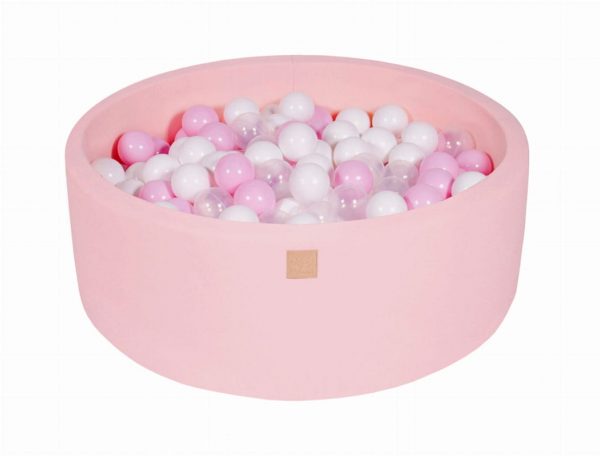 MeowBaby® Suchý bazén s loptičkami 200 ks okrúhly, Púdrovo ružový