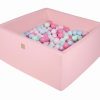MeowBaby® Suchý bazén s loptičkami 200 ks štvorcový, pastelovo ružové