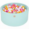 MeowBaby® Suchý bazén 90x40cm s 300 loptičkami, Mätový: biele, Jasny Zielony, svetlo ružové, žlté