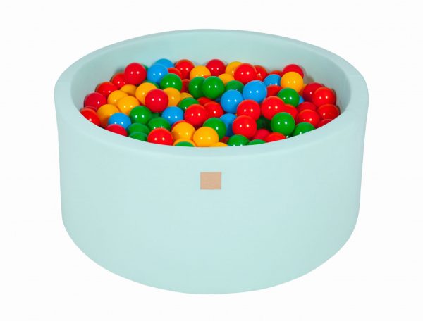 MeowBaby® Suchý bazén 90x40cm s 300 loptičkami, Mätový: žlté, červené, Ciemno zielone, oranžové, bledomodré