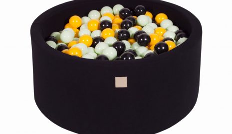 MeowBaby® Suchý bazén 90x40cm s 300 loptičkami, čierny: čierne, žlté, Jasny Zielony