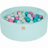 MeowBaby® Suchý bazén 90x30cm s 200 loptičkami, Mätový: biele, tyrkysové, svetlo ružové, mätové