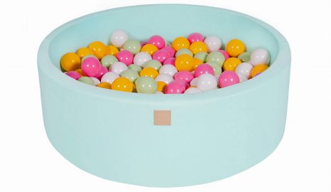 MeowBaby® Suchý bazén 90x30cm s 200 loptičkami, Mätový: biele, Jasny Zielony, svetlo ružové, žlté