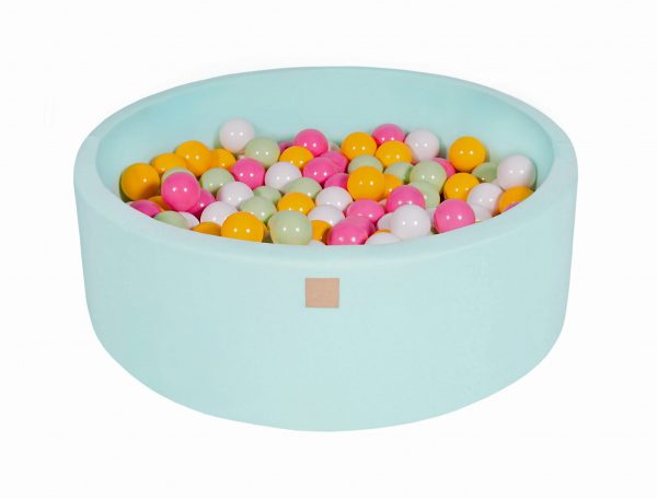 MeowBaby® Suchý bazén 90x30cm s 200 loptičkami, Mätový: biele, Jasny Zielony, svetlo ružové, žlté