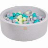 MeowBaby® Suchý bazén 90x30cm s 200 loptičkami, svetlošed.: tyrkysové, Jzielony, šedé, transparentne