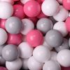 MeowBaby® 300 ks zostava plastových guličiek ?7cm šedé, biele, svetlo ružové