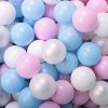MeowBaby® Zostava 100 ks plastových loptičiek ?7cm biele, biele, baby blue, pastelovo ružové