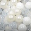 MeowBaby® 400 ks zostava plastových guličiek ?7cm biele,biele, transparentne