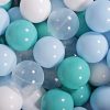 MeowBaby® zostava plastových guličiek 300ks ?7cm baby blue, turkus, transparent, biel