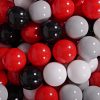MeowBaby® zostava plastových guličiek 200ks ?7cm biele, červené, čierne, šedé
