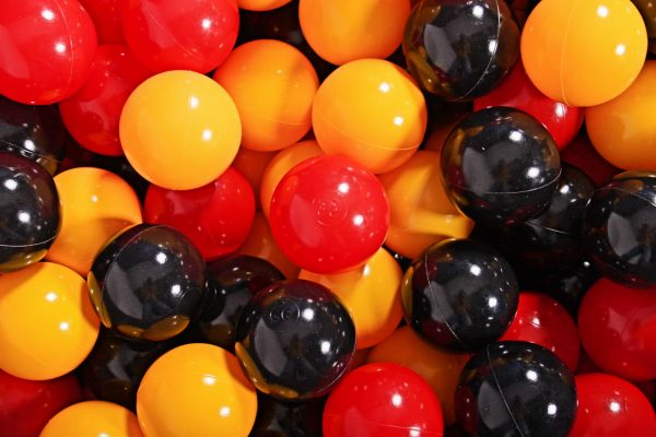 MeowBaby® zostava plastových guličiek 300ks ?7cm žlté, červené, čierne