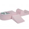 MeowBaby® PENOVÁ SADA NA HRU svetlotužový + komplet 100 loptičiek: šedé, biele, mätové