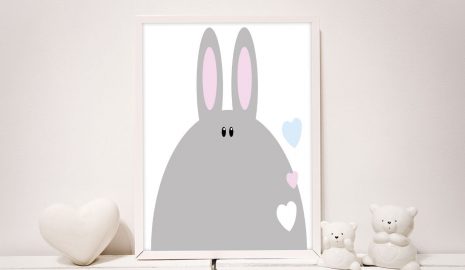MeowBaby® Plagát do detskej izby - Zajac