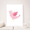 MeowBaby® Plagát do detskej izby - Ružový vták