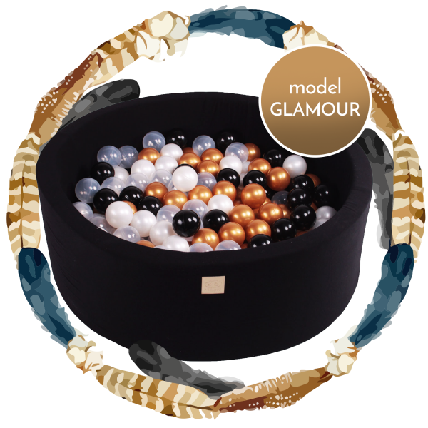 MeowBaby® Model Glamour Suchý bazén s loptičkami 250 ks okrúhly hotová zostava