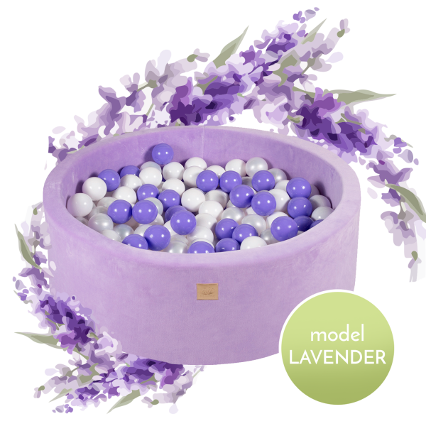 MeowBaby® Model Lavender Suchý bazén s loptičkami 250 ks okrúhly hotová zostava