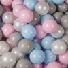 MeowBaby® zostava plastových guličiek 500ks ?7cm babyblue, pastelovo ružové, biele, šedé
