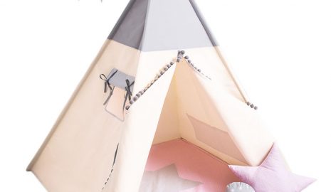 Tipi Grey Girl, teepee s podložkou a vankúšmi súprava 7el.