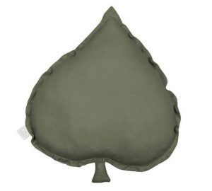 Ľanový vankúš lipový list olivová