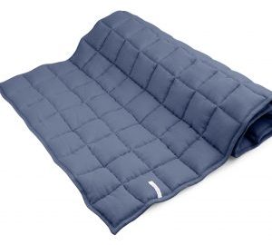 Ľanová prešívaná deka modrá 75×140